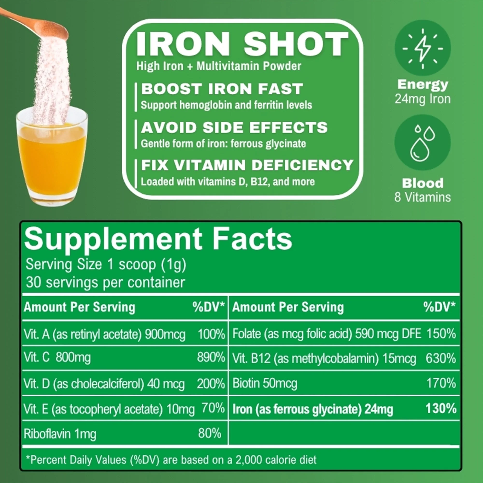 Iron Multivitamin Supplement Powder - Sugar Free - Image 6
