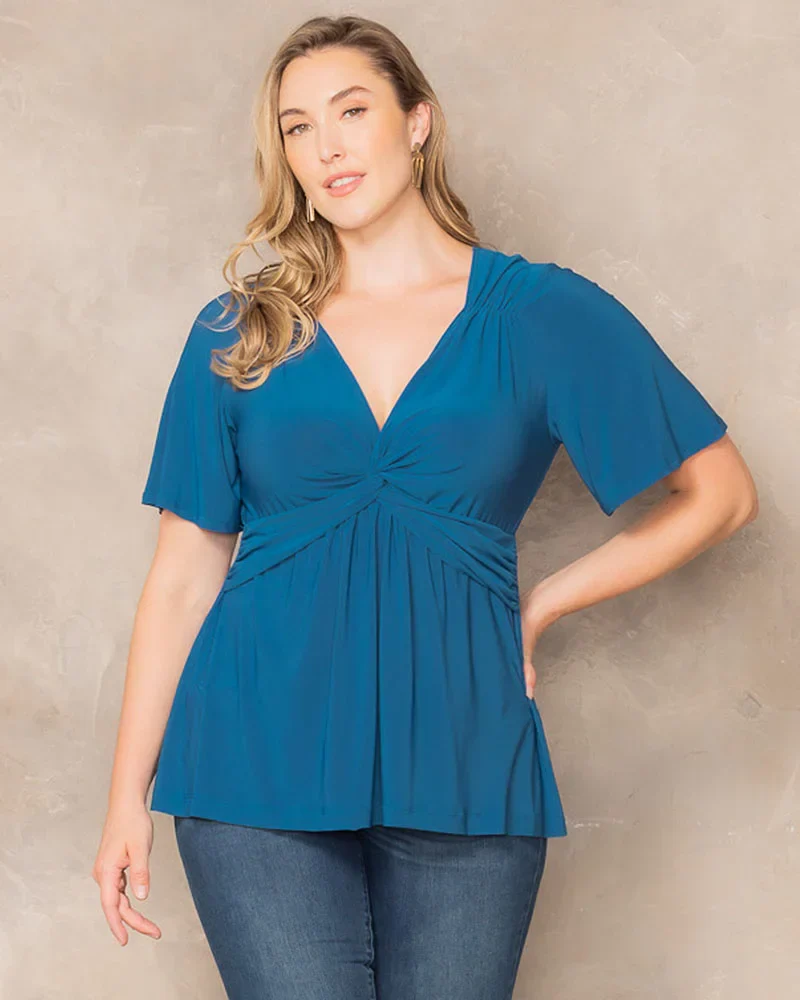 Plus Size Abby Twist Front Blouse - Image 13