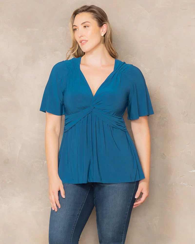 Plus Size Abby Twist Front Blouse - Image 14