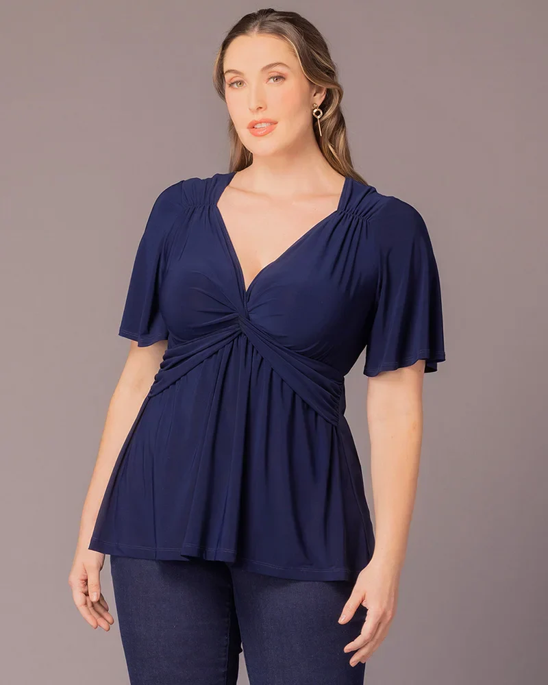 Plus Size Abby Twist Front Blouse - Image 25