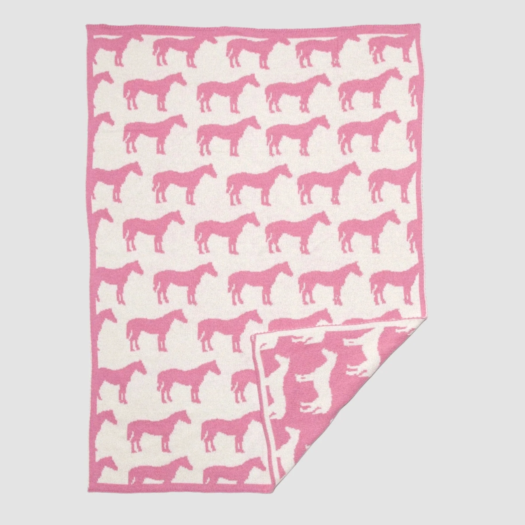 Baby Reversible Cotton Knit Blanket - Pony - Image 3