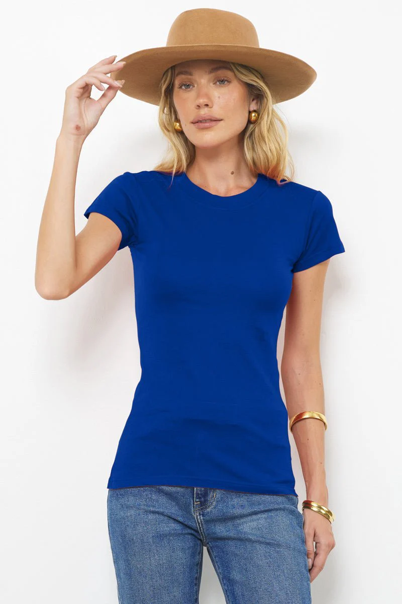 Basic Classic Crew Neck Fitted Cotton Tee - Image 12