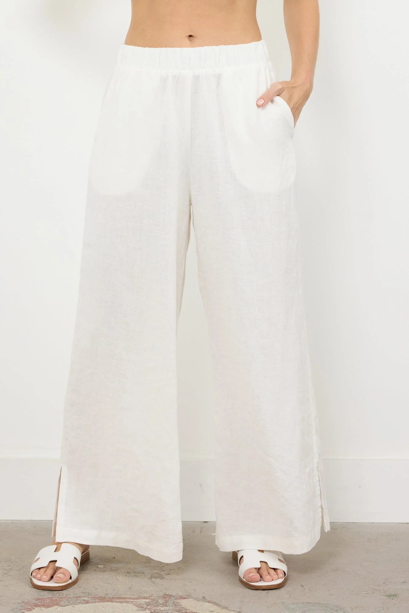 Linen Relaxed Wide Leg Pant - Beachfront - Image 8