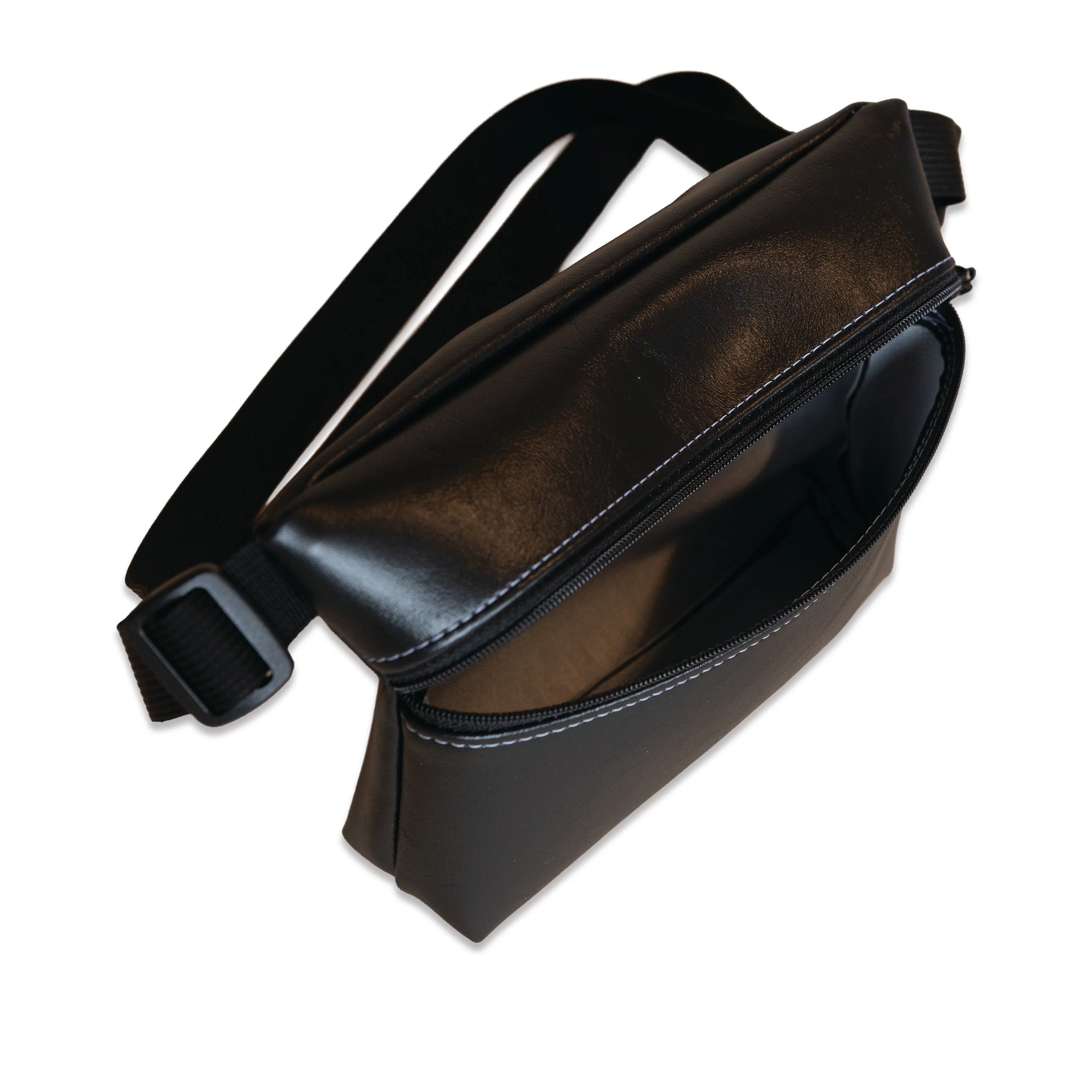 Vegan Leather Belt Bag, Fanny Pack - Black - Image 3
