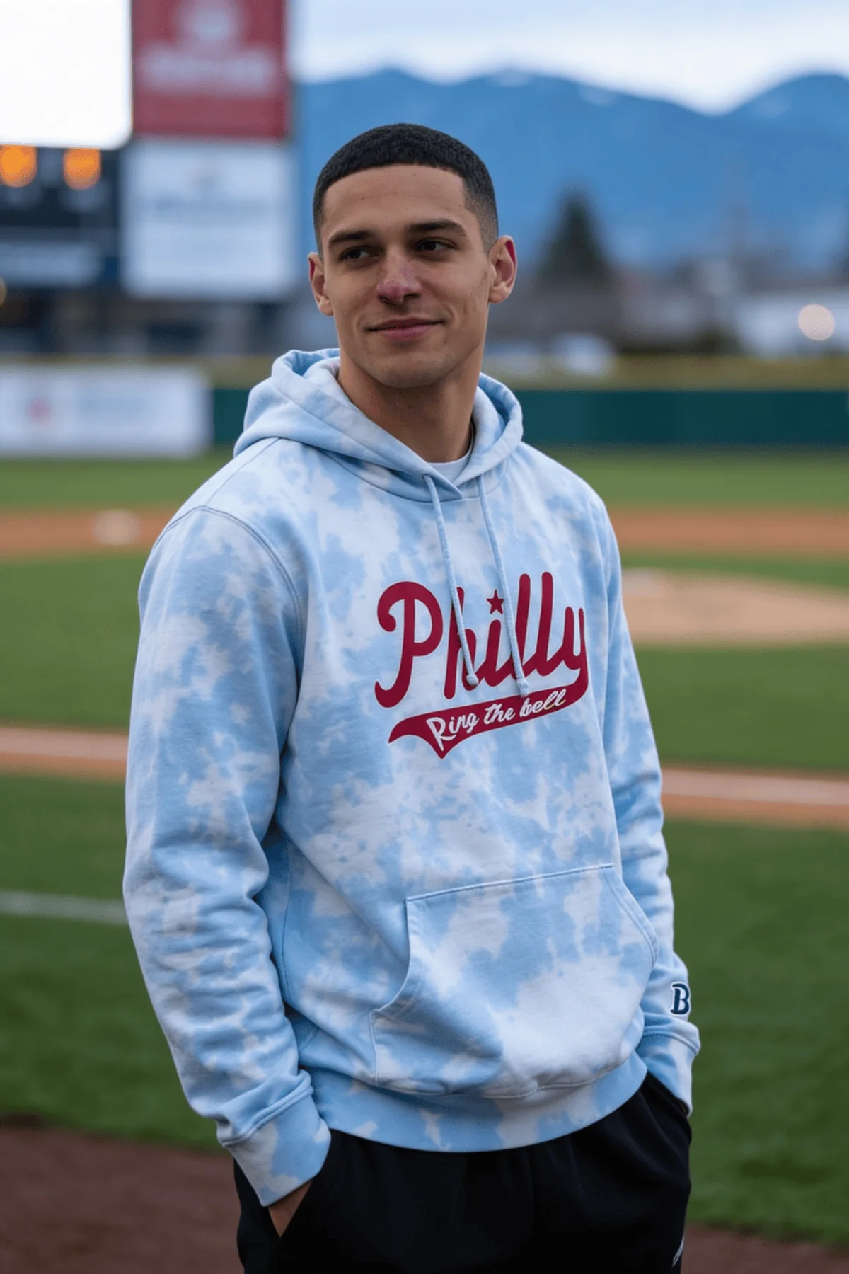 Philly Ring the Bell Tie-Dye Cotton Hoodie - Image 2