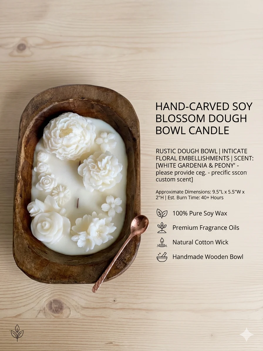 Botanical Garden Soy Wax Dough Bowl Candle - 16 Oz - Image 2