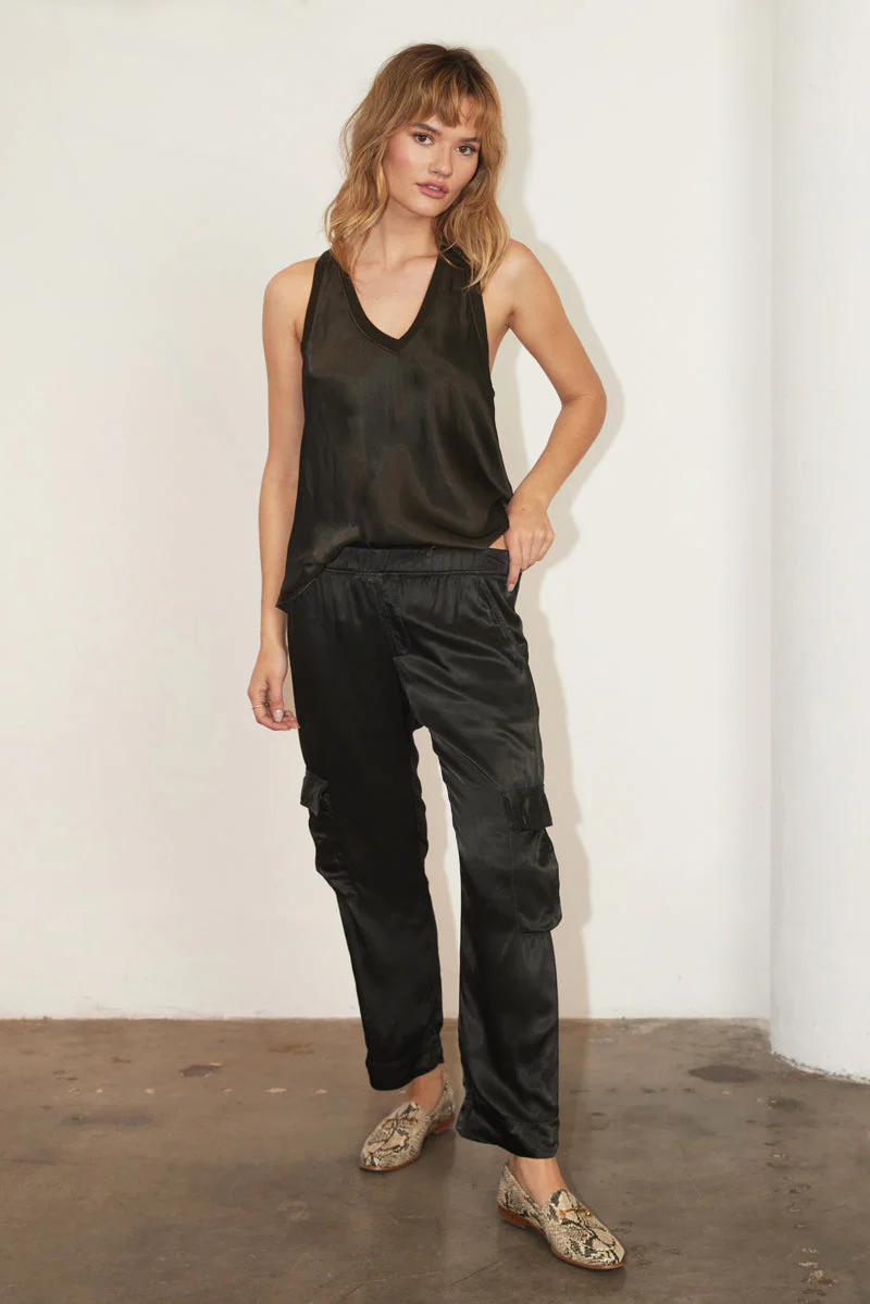 Bridget Silky V-Neck Relaxed Tank Top - Image 11