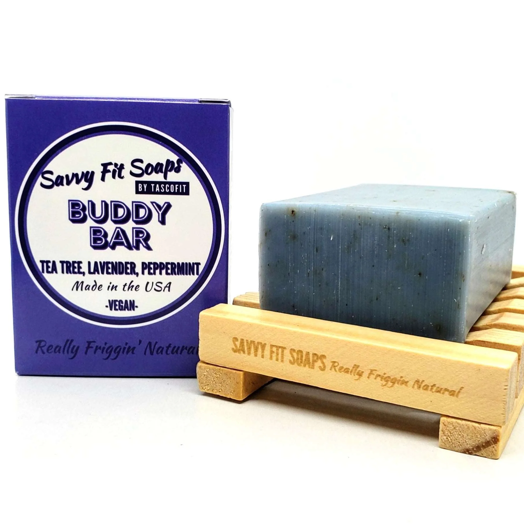 Buddy Bar Bath Soap - Lavender, Tea Tree, Peppermint 3 Pack - Image 4