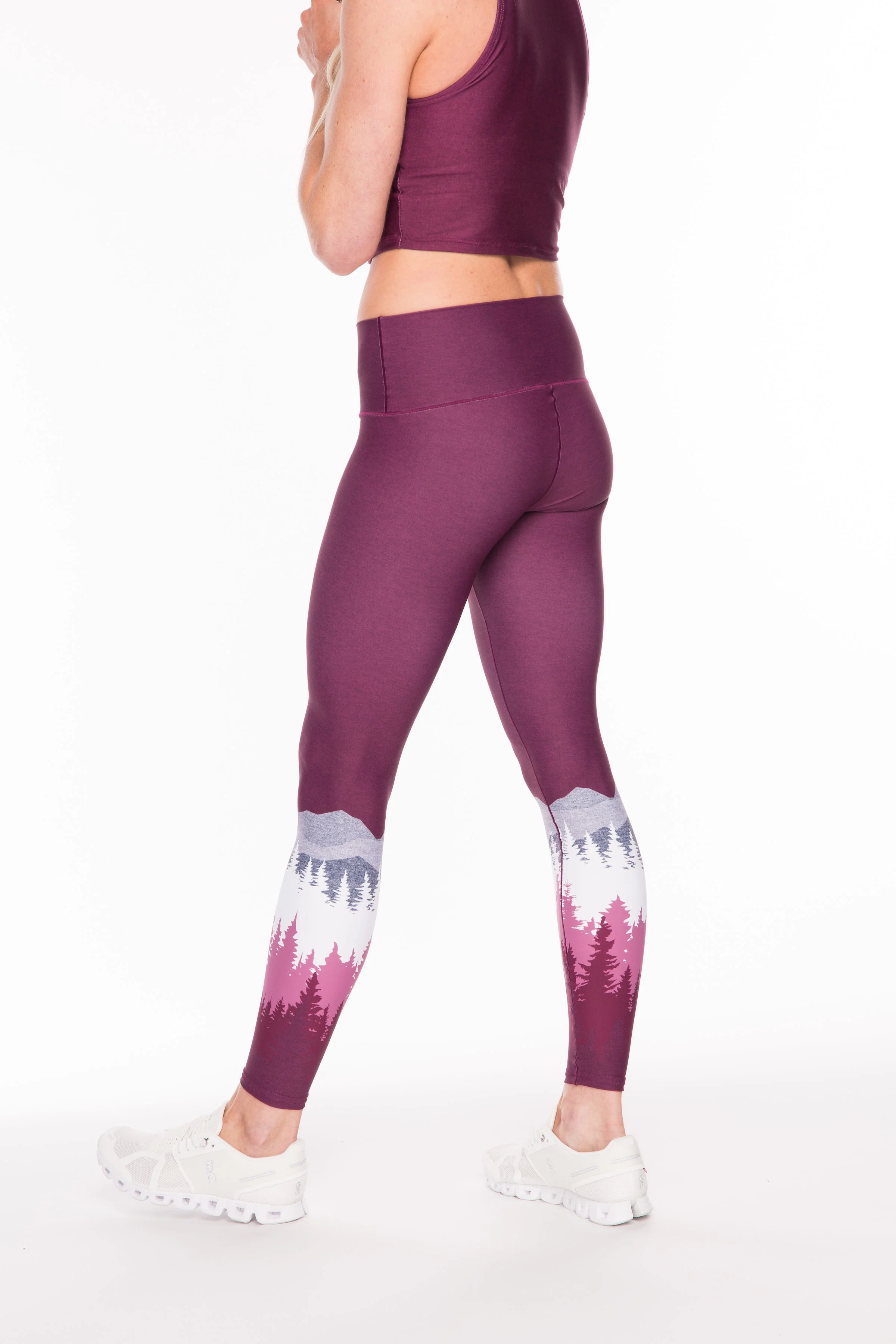 Eco-Friendly Summit Yoga Pants - Burgundy - Image 3