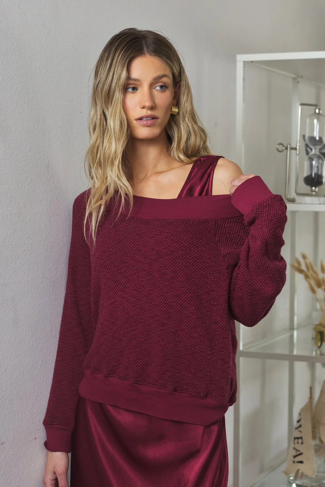Carol Off-Shoulder Semi-Sheer Pullover - Image 12