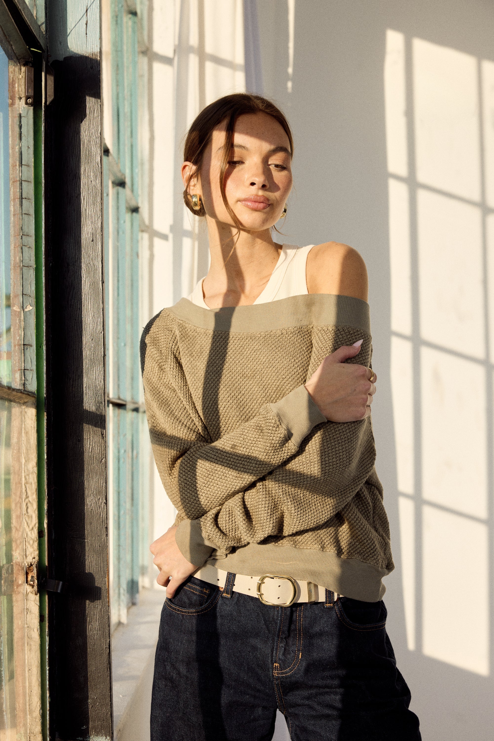 Carol Off-Shoulder Semi-Sheer Pullover - Image 26