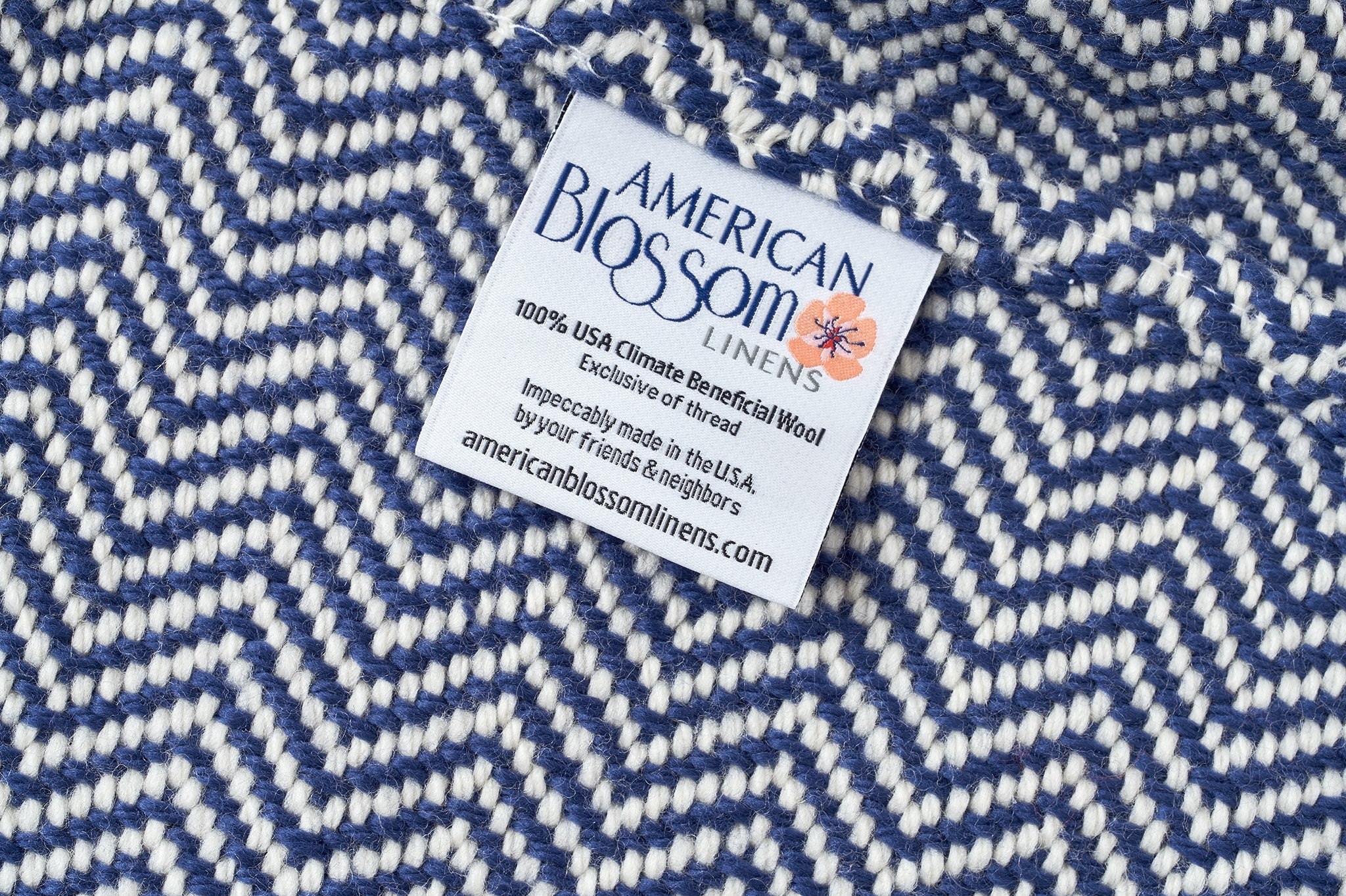 Wool Throw Blanket USA Climate Beneficial - Chevron - Image 6