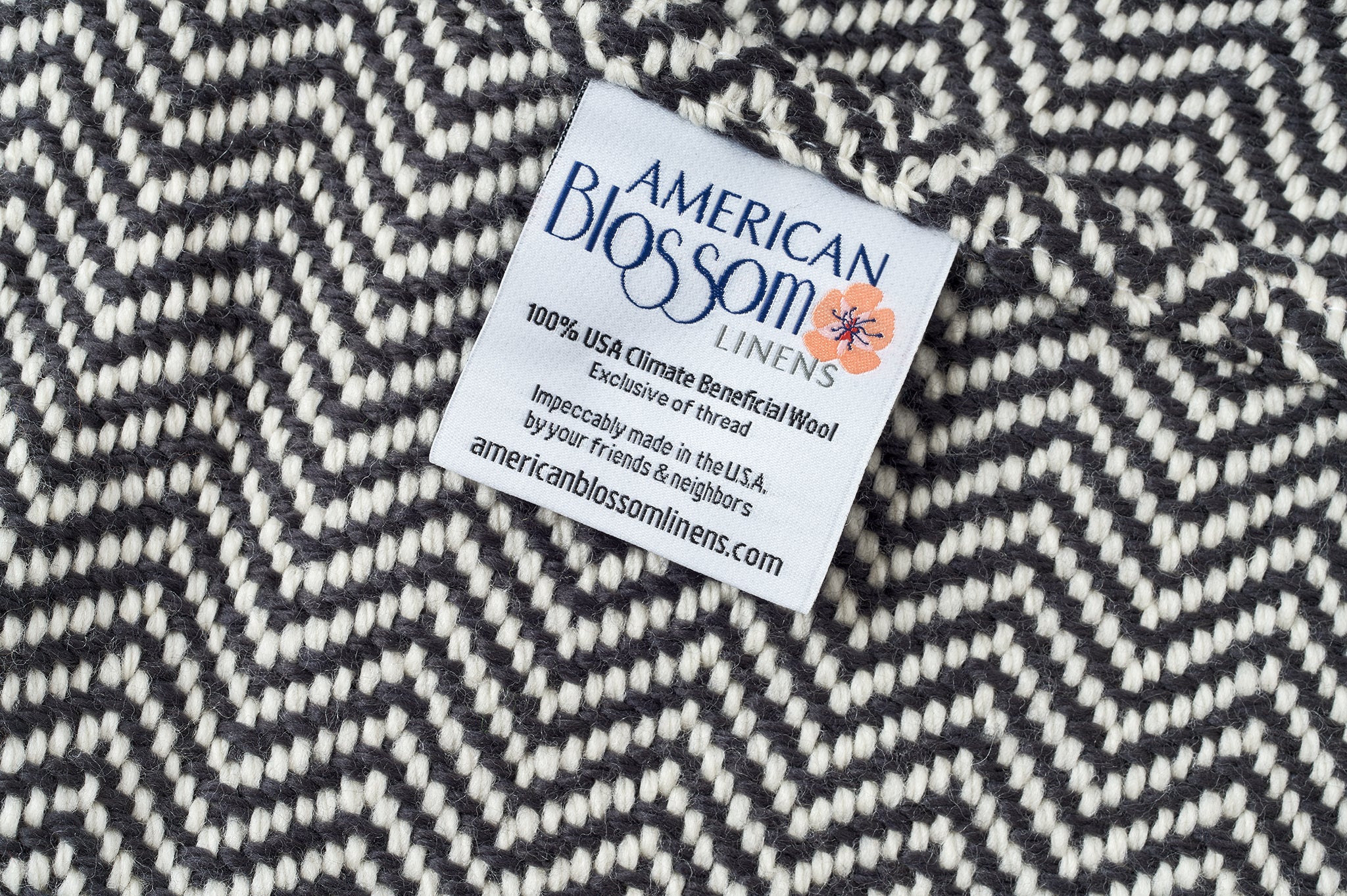 Wool Throw Blanket USA Climate Beneficial - Chevron - Image 7