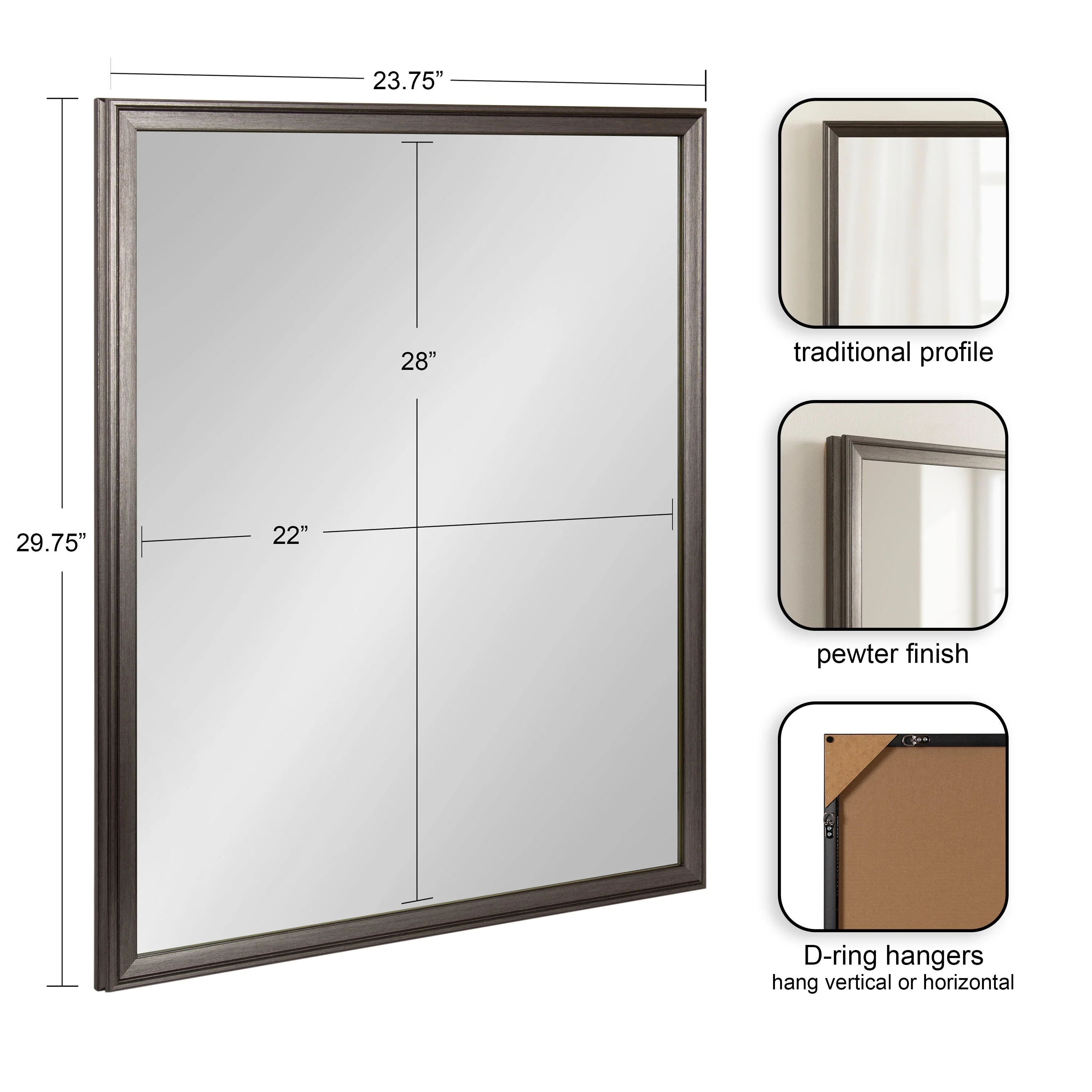 Colette Rectangle Bathroom Wall Mirror - Image 17