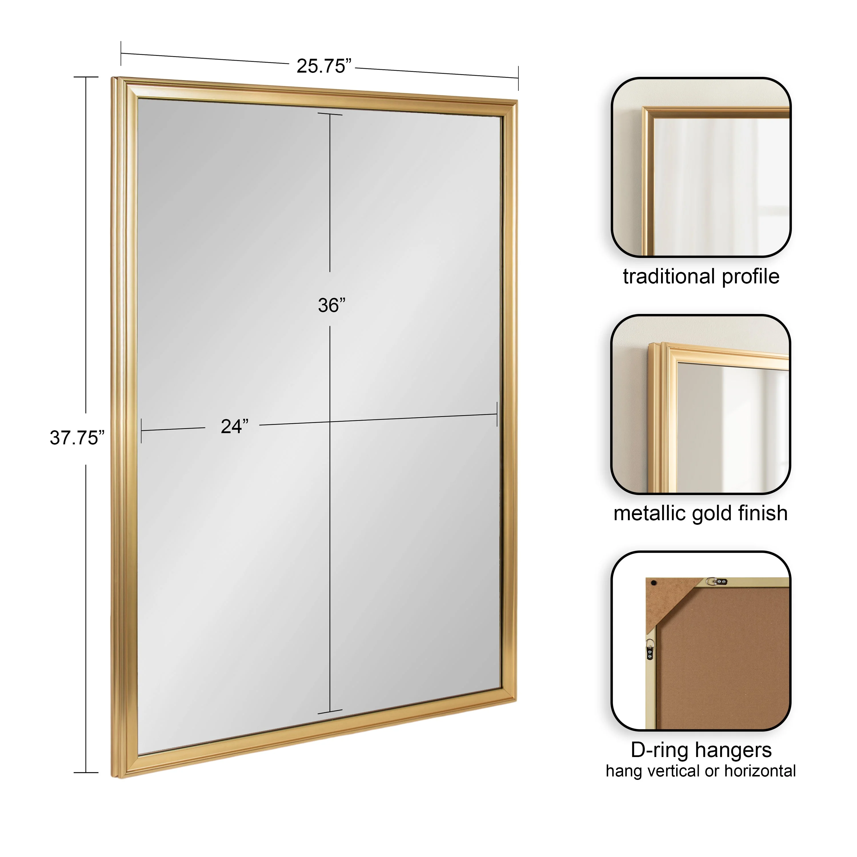 Colette Rectangle Bathroom Wall Mirror - Image 28