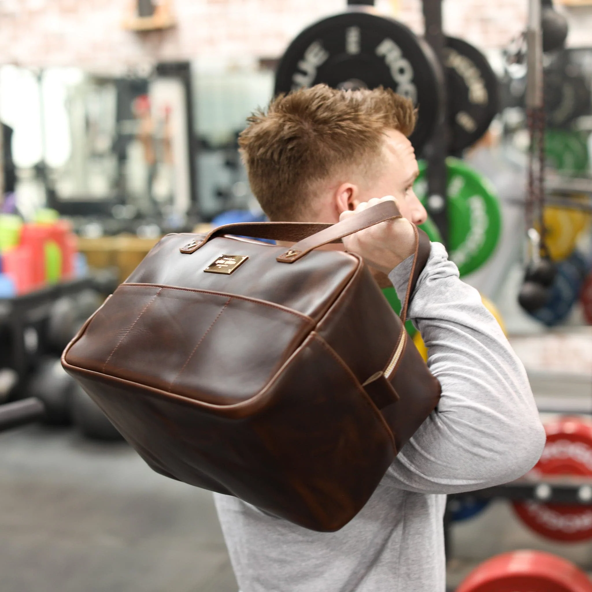 Leather Mini Duffel Crash Bag - Image 10