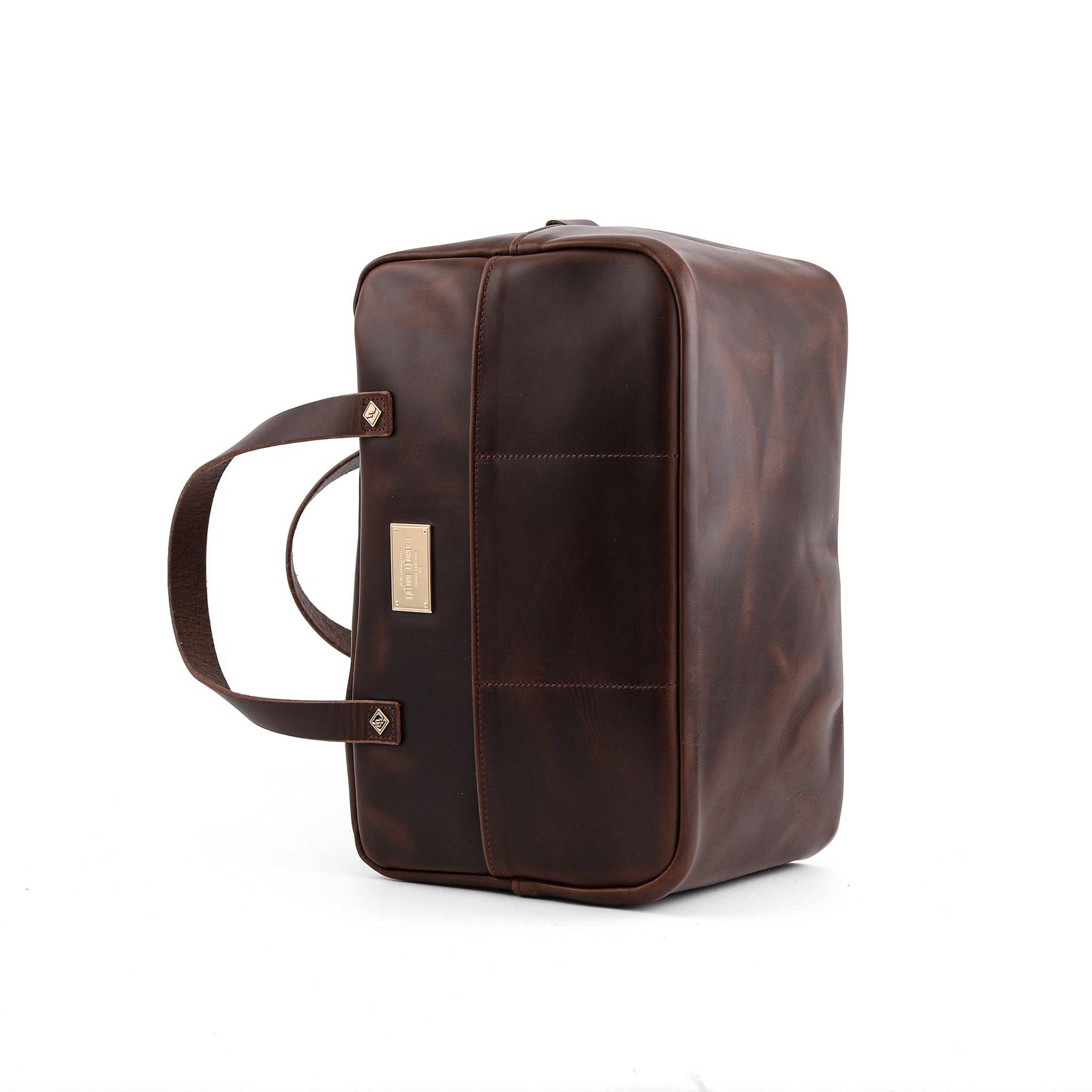 Leather Mini Duffel Crash Bag - Image 11