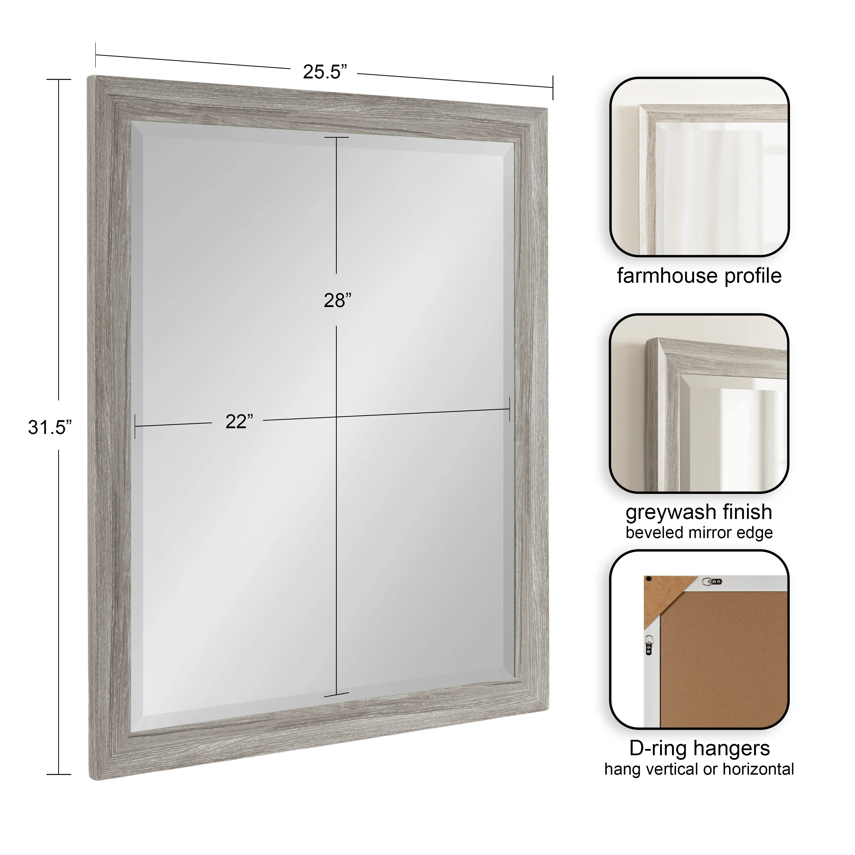 Dalphia Rectangle Bathroom Wall Mirror - Image 4