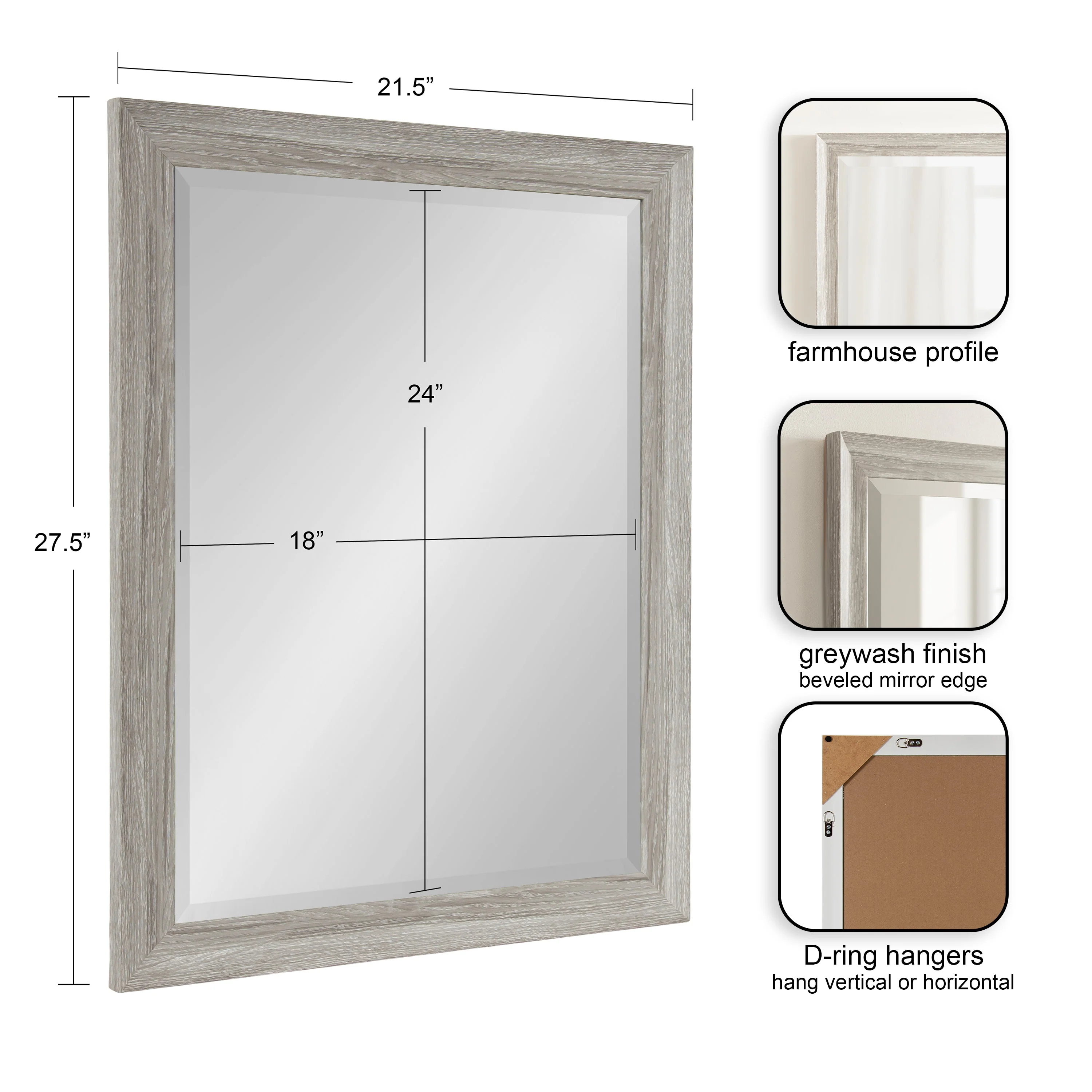 Dalphia Rectangle Bathroom Wall Mirror - Image 9