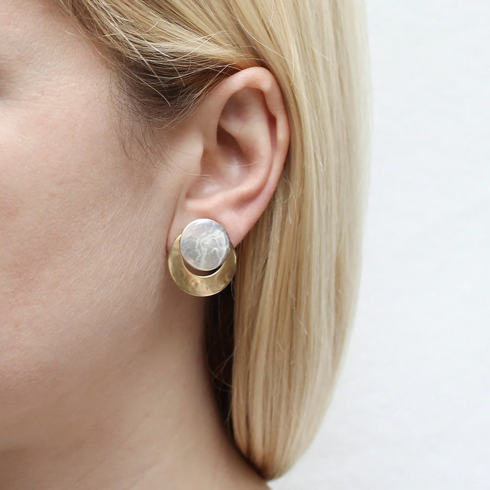 Disc Over Crescent Earring - Image 4