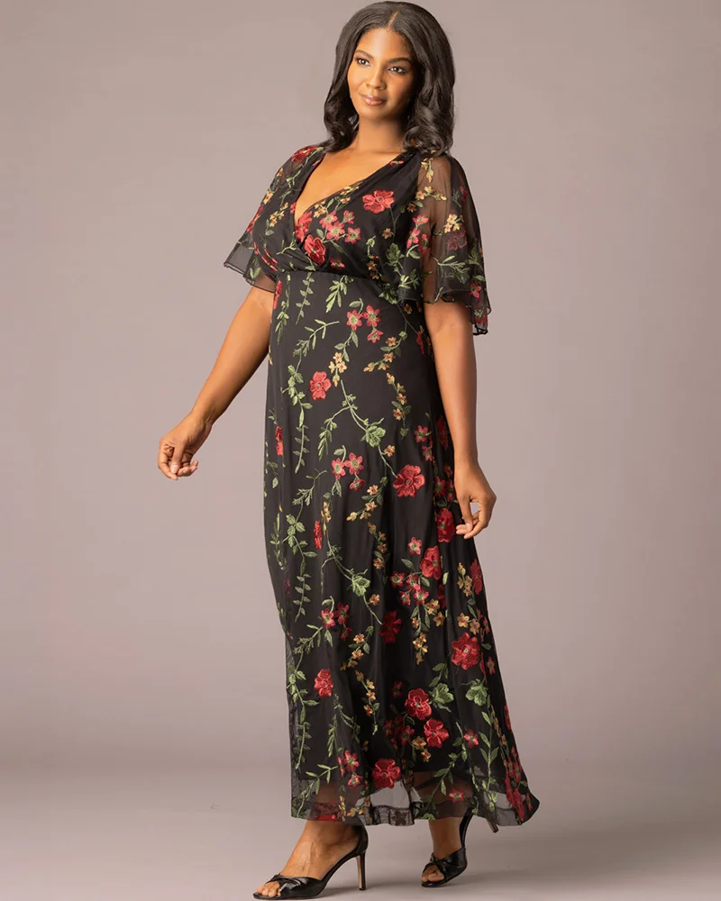 Plus Size Embroidered Elegance Evening Gown - Image 15