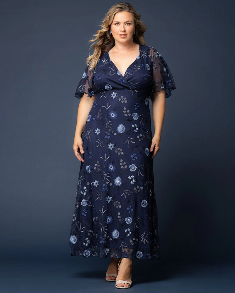 Plus Size Embroidered Elegance Evening Gown - Image 19