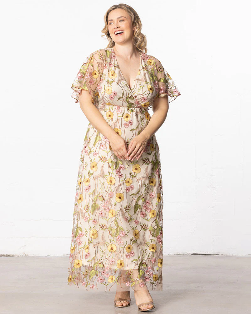 Plus Size Embroidered Elegance Evening Gown - Image 27
