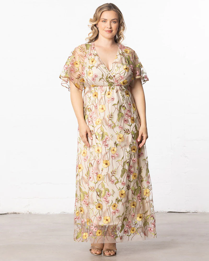 Plus Size Embroidered Elegance Evening Gown - Image 28