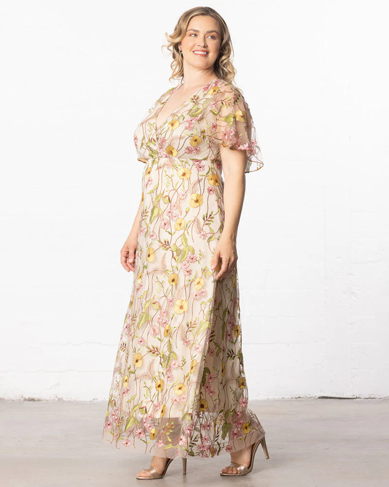Plus Size Embroidered Elegance Evening Gown - Image 29