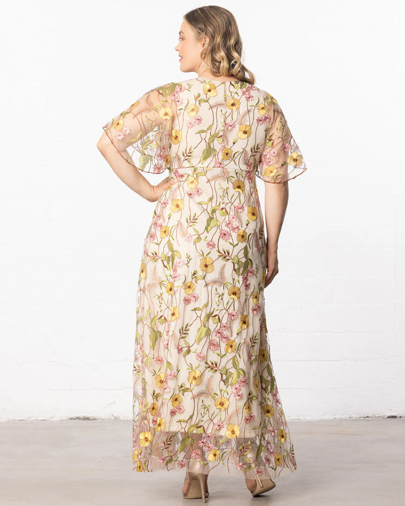 Plus Size Embroidered Elegance Evening Gown - Image 30