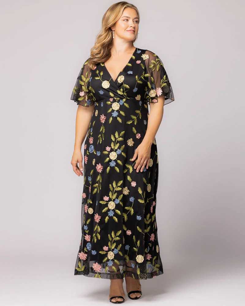 Plus Size Embroidered Elegance Evening Gown - Image 35