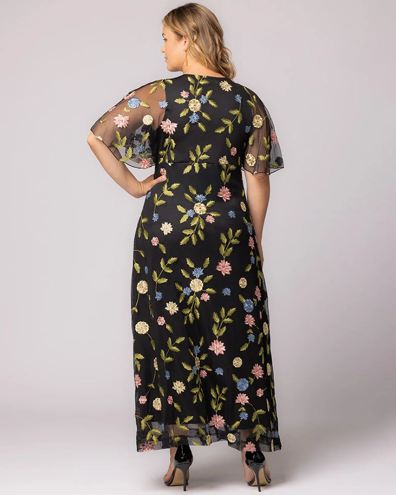 Plus Size Embroidered Elegance Evening Gown - Image 38