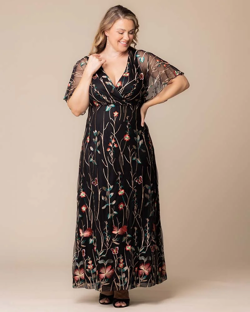 Plus Size Embroidered Elegance Evening Gown - Image 4