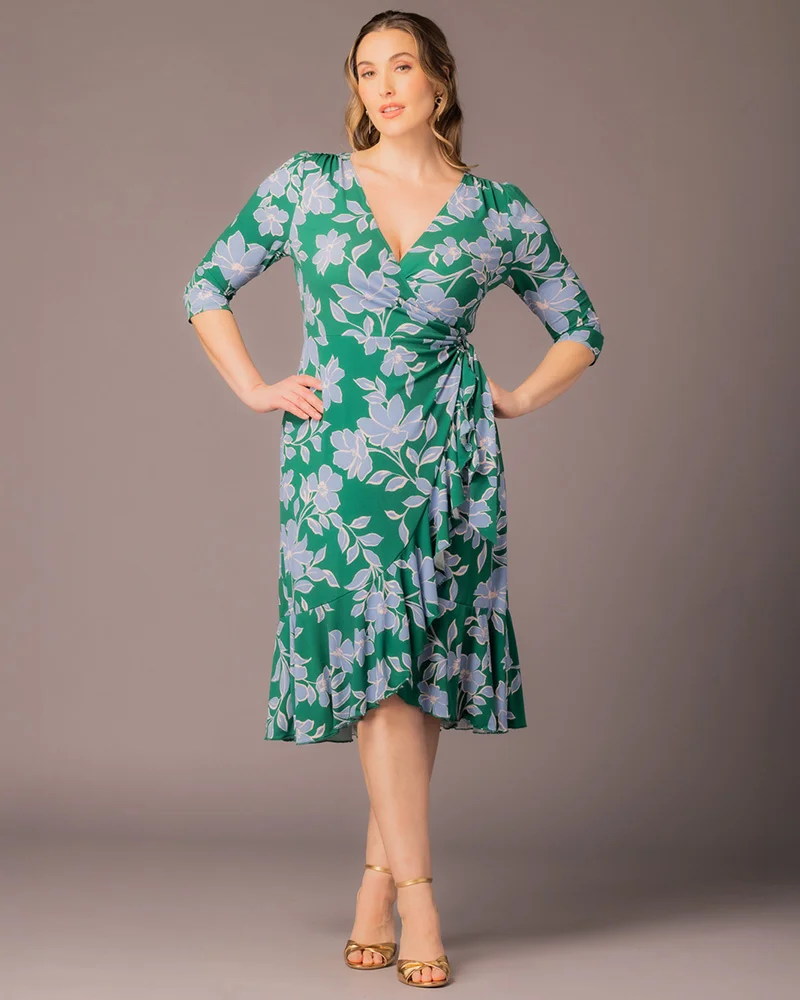 Plus Size Flirty Flounce Wrap Dress - Image 29