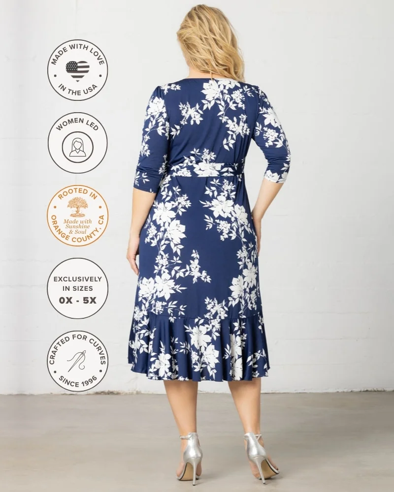 Plus Size Flirty Flounce Wrap Dress - Image 4