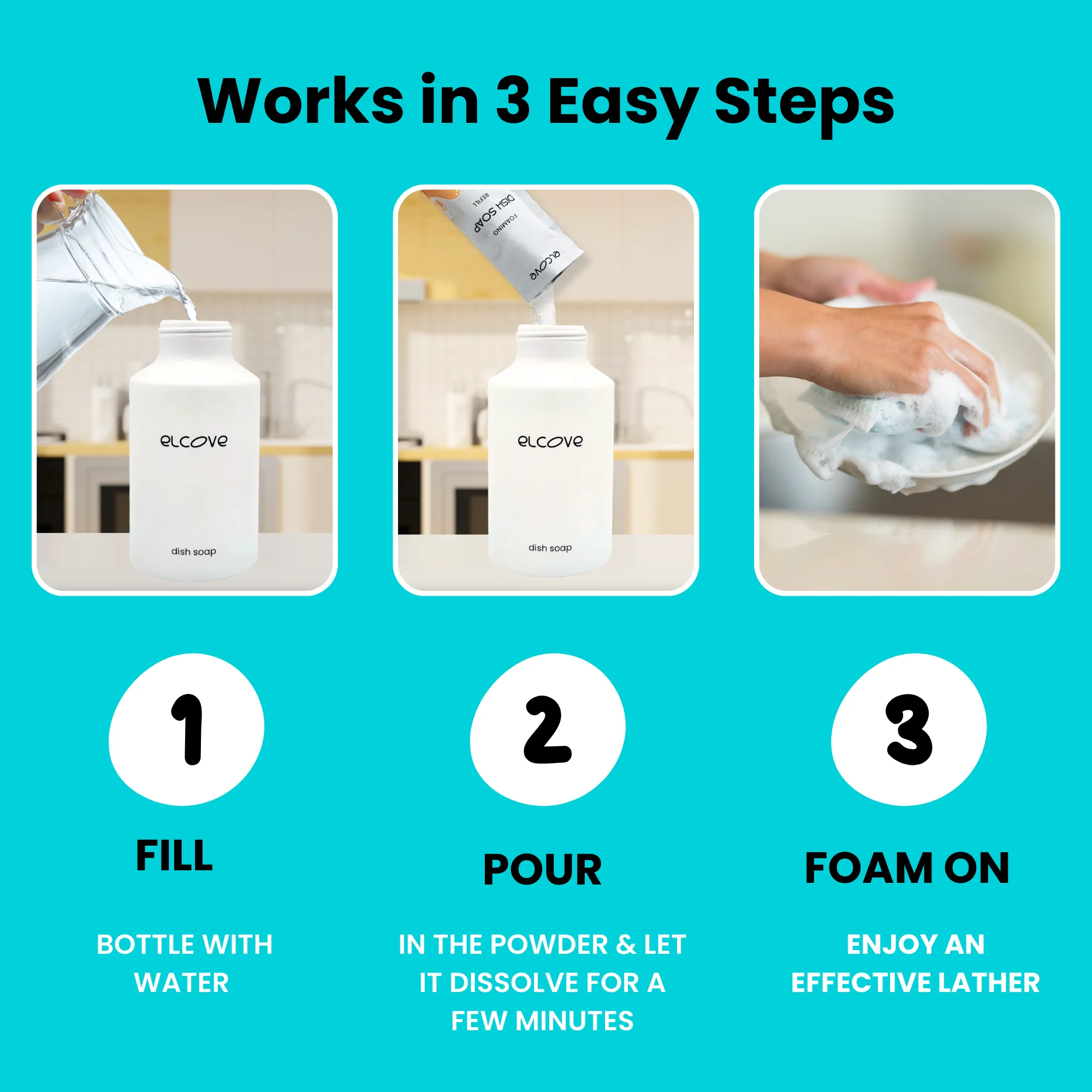 Plastic-Free Foaming Dish Soap Starter Kit - Unscented - Image 2