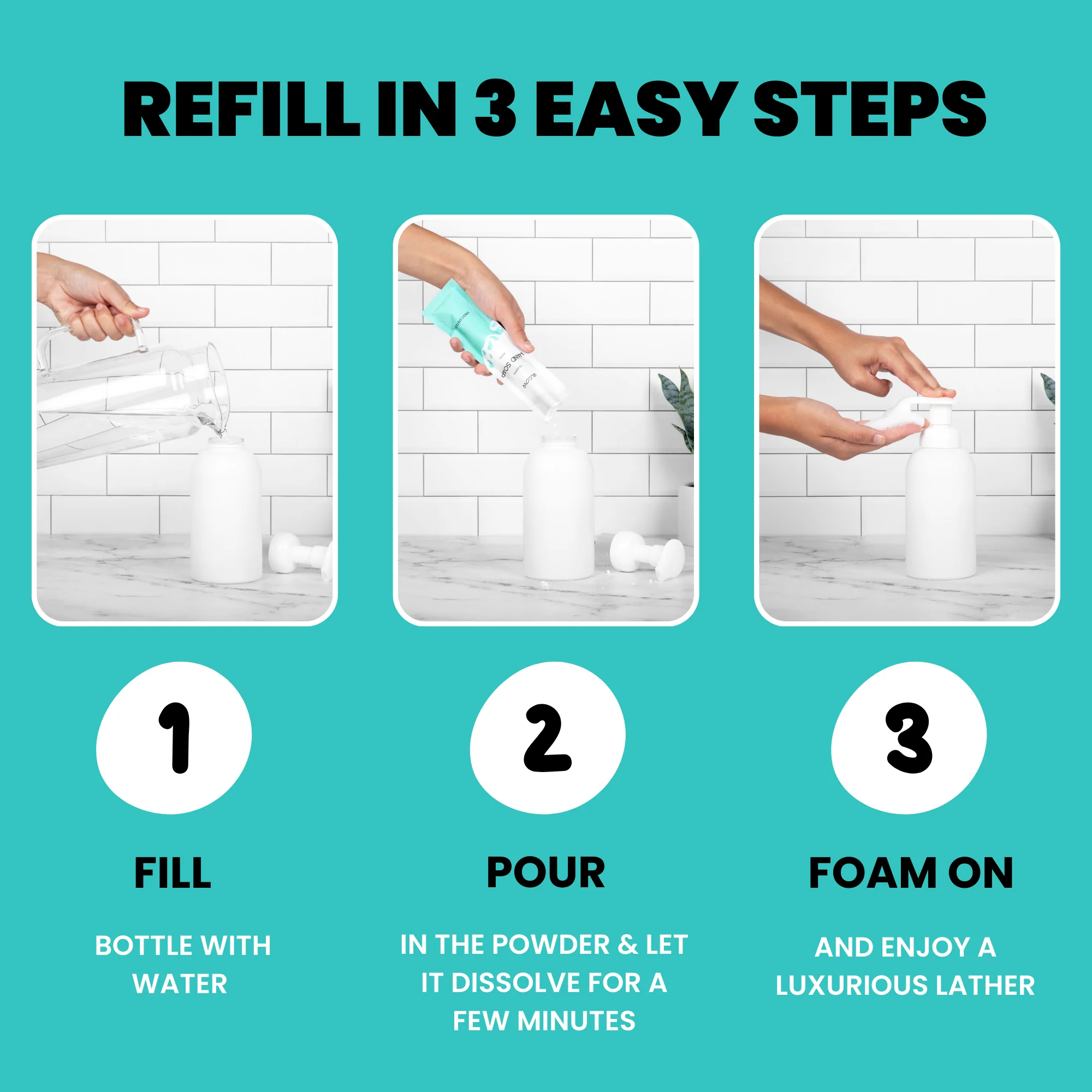 Plastic-Free Foaming Hand Soap Starter Set - Unscented - Image 2