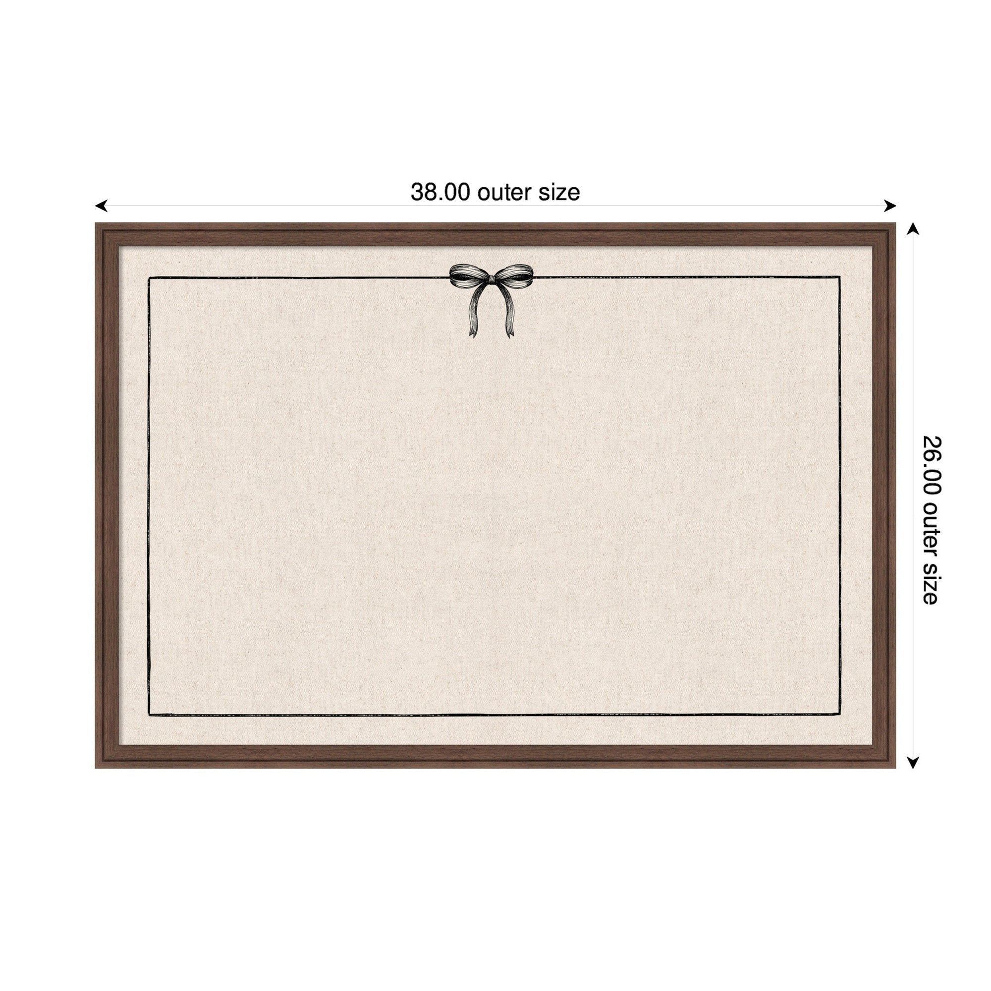 Framed Fabric Pinboard Linen Coquette Black Bow Frame Wall Organization - Image 17