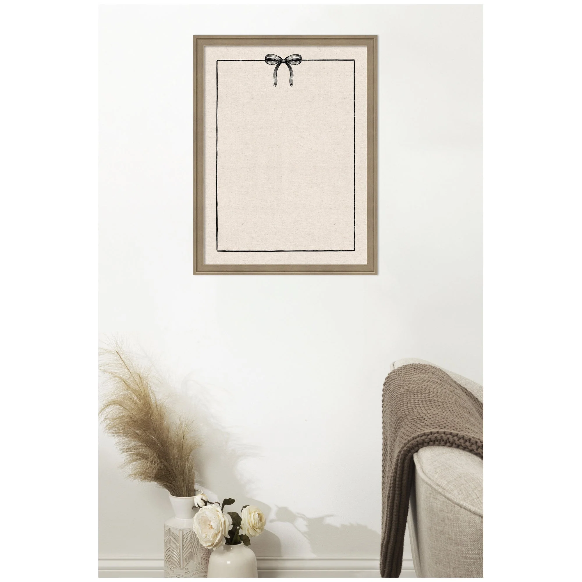 Framed Fabric Pinboard Linen Coquette Black Bow Frame Wall Organization - Image 42