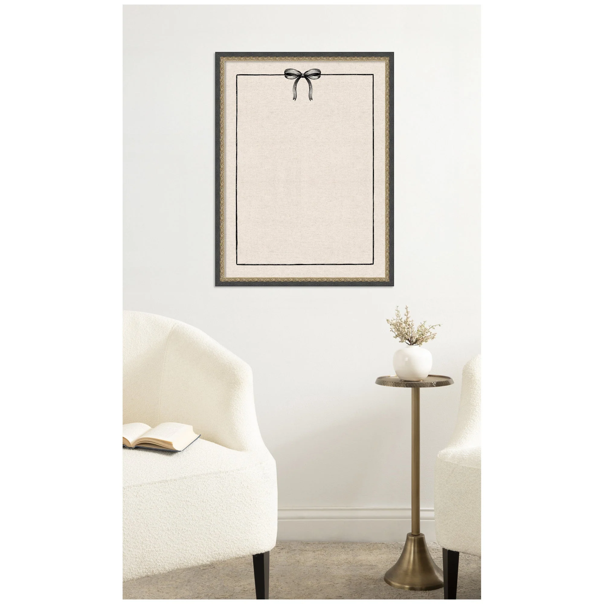 Framed Fabric Pinboard Linen Coquette Black Bow Frame Wall Organization - Image 43