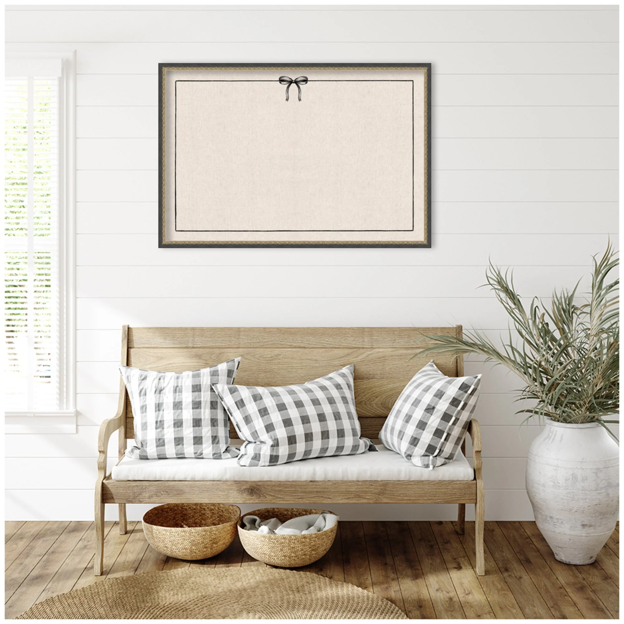 Framed Fabric Pinboard Linen Coquette Black Bow Frame Wall Organization - Image 49