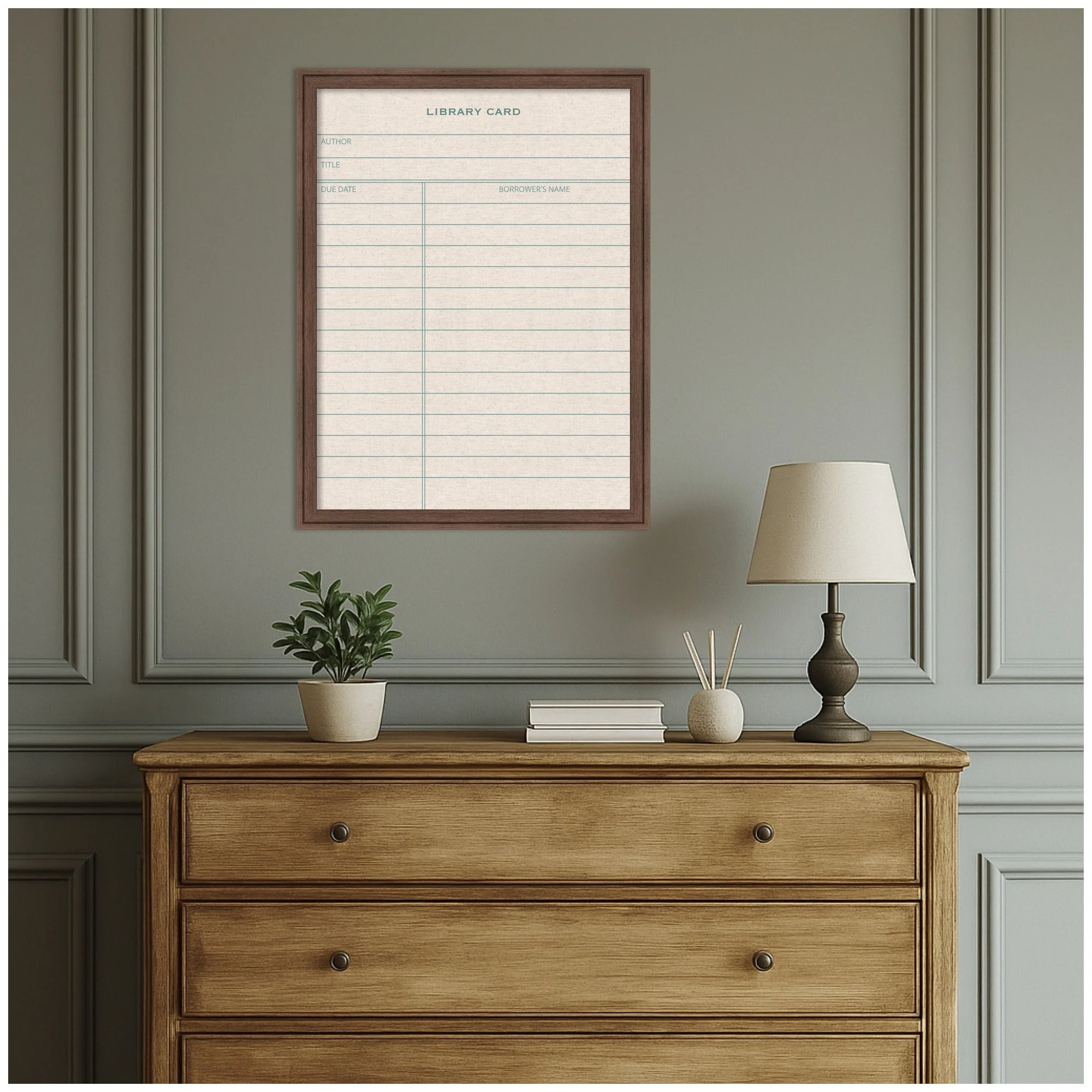 Framed Fabric Pinboard Linen Library Card Wall Organization - Image 20