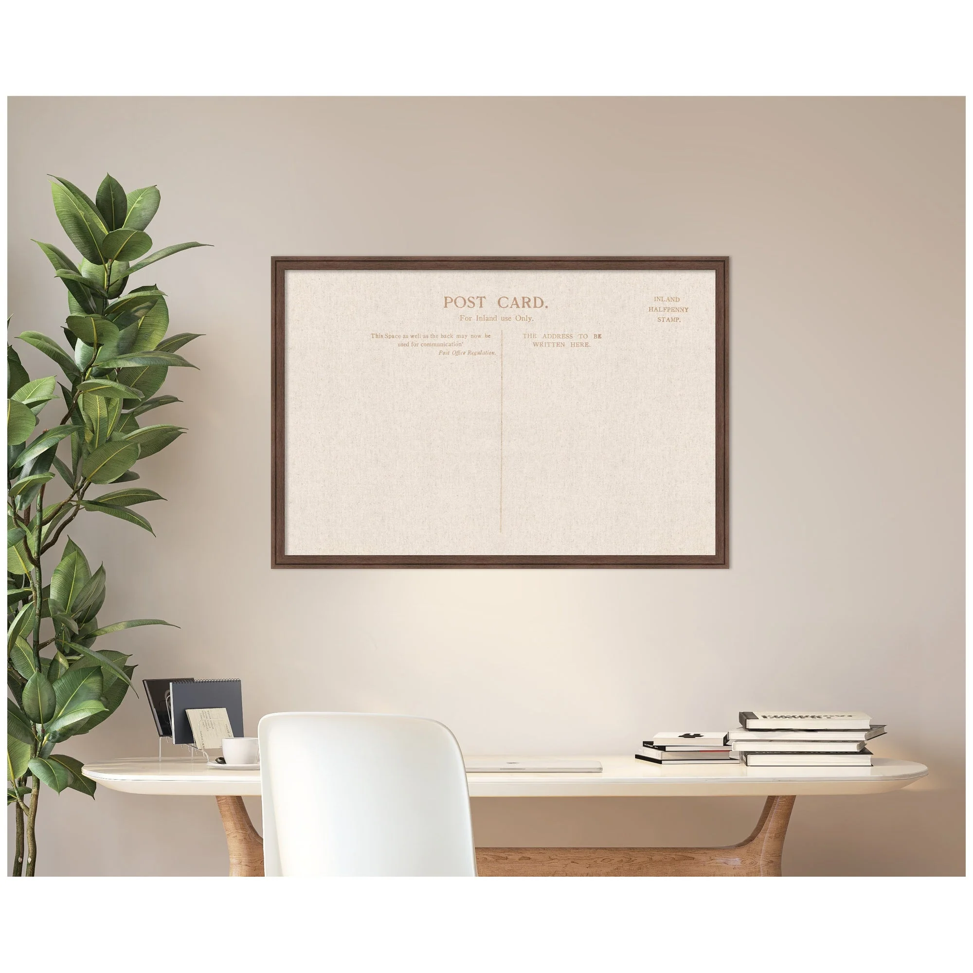 Framed Fabric Pinboard Linen Vintage Post Card Wall Organization - Image 14