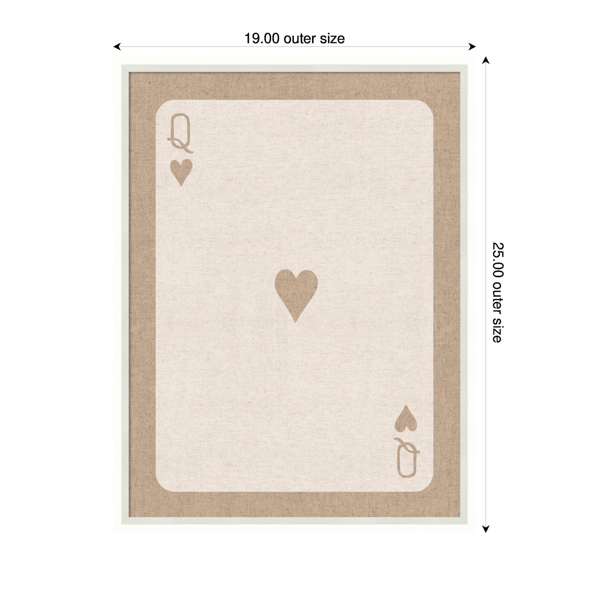 Framed Fabric Pinboard Queen of Hearts Linen Texture Wall Organization - Image 2