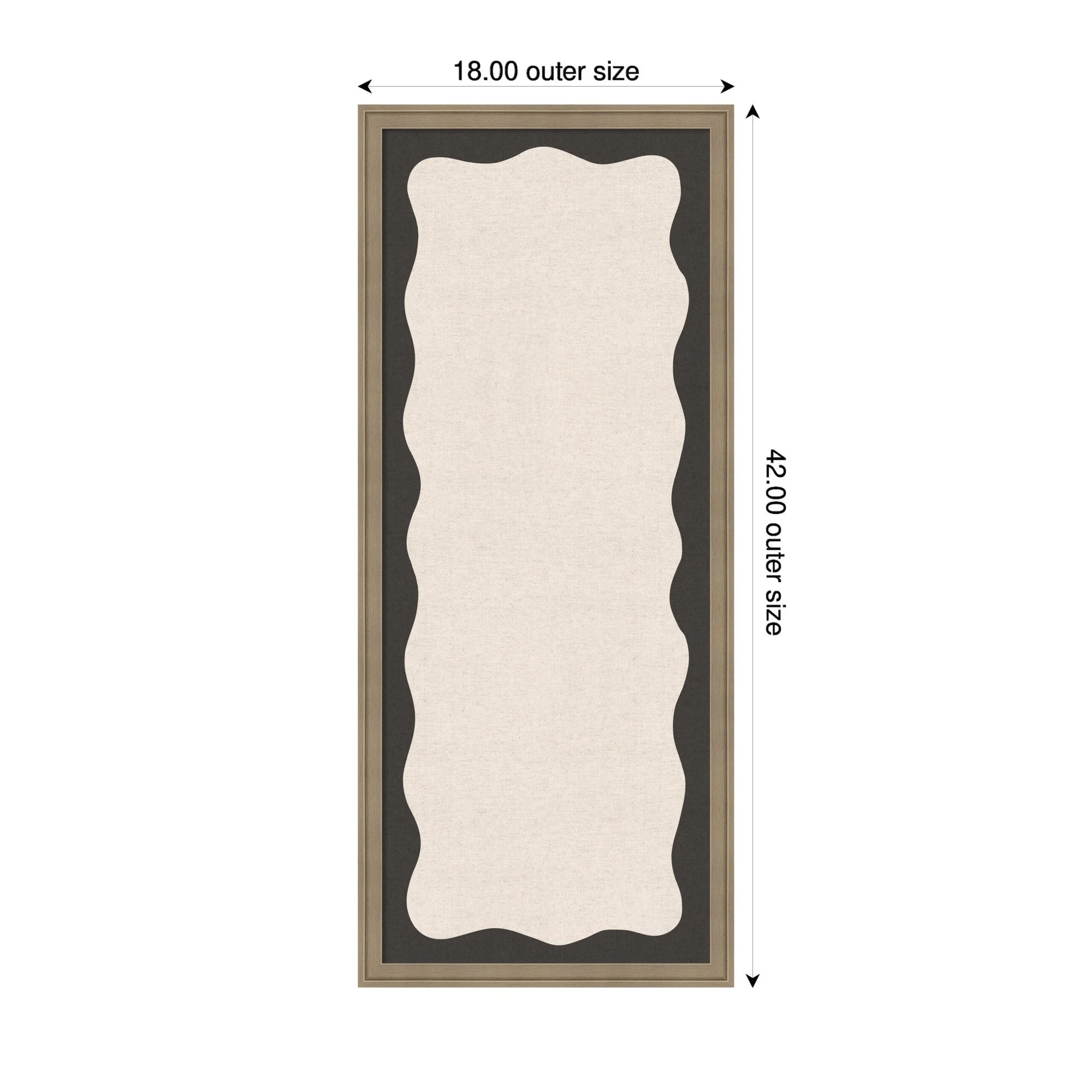 Framed Fabric Pinboard Wavy Linen Light and Black Wall Organization - Image 11