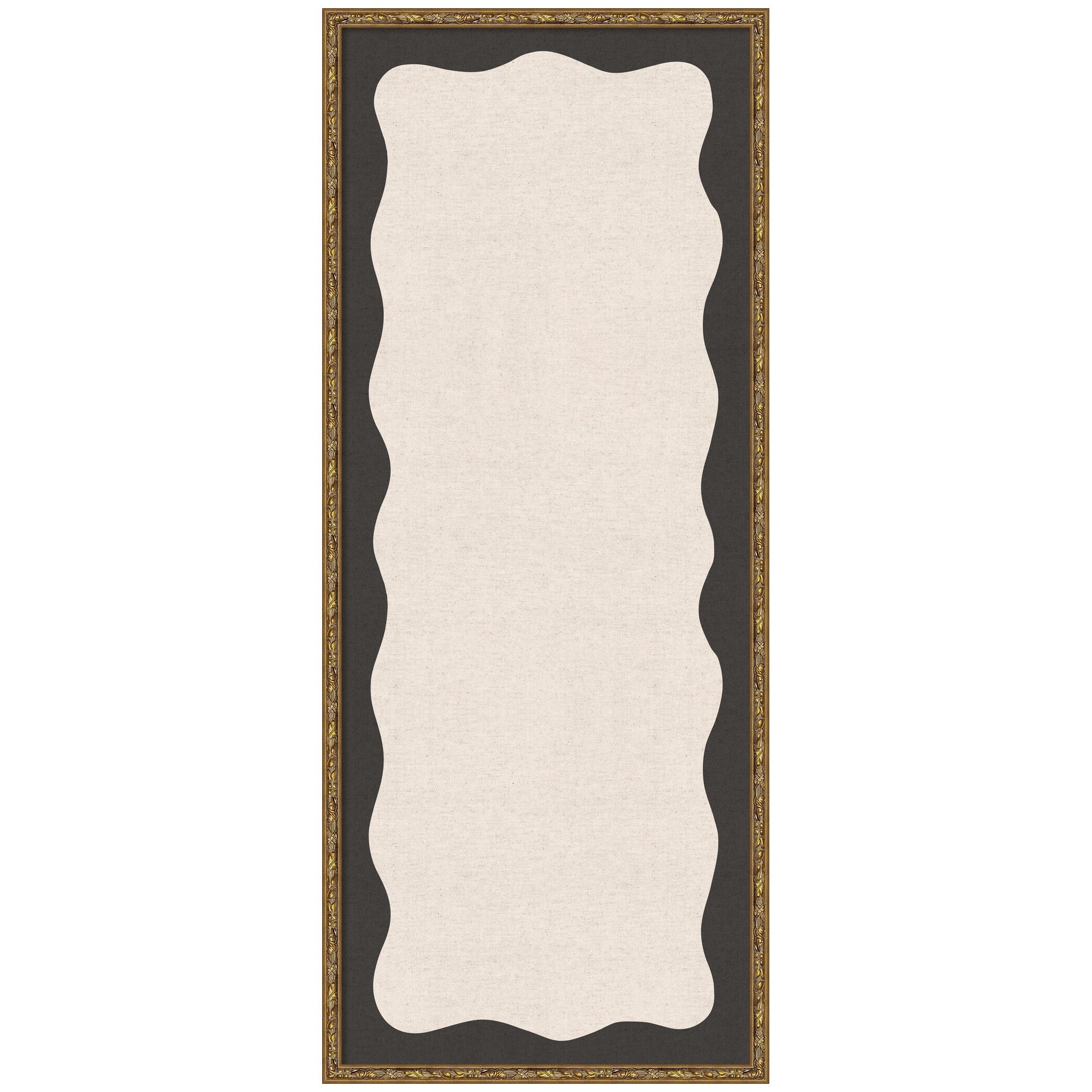 Framed Fabric Pinboard Wavy Linen Light and Black Wall Organization - Image 14