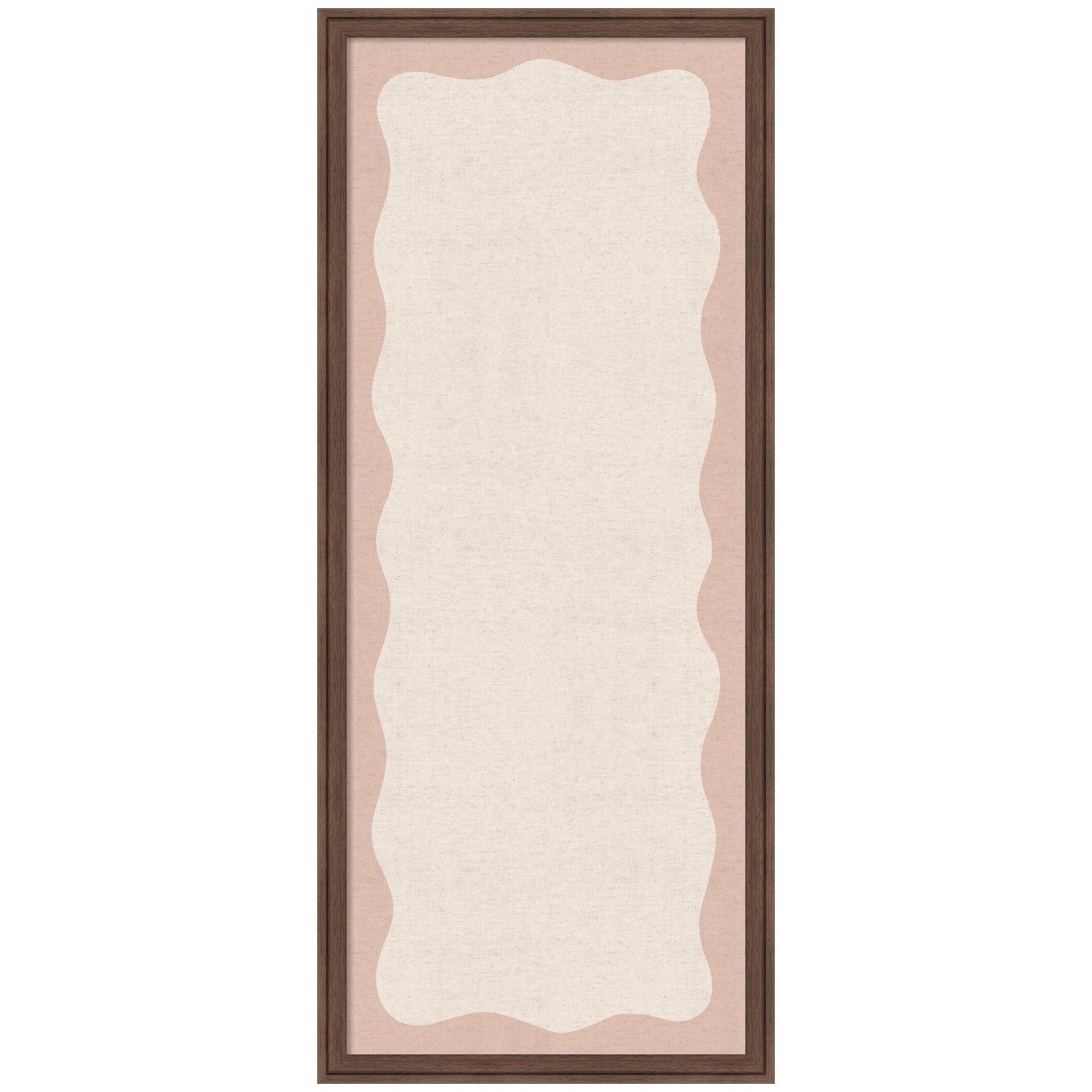 Framed Fabric Pinboard Wavy Linen Light and Pink Wall Organization - Image 16