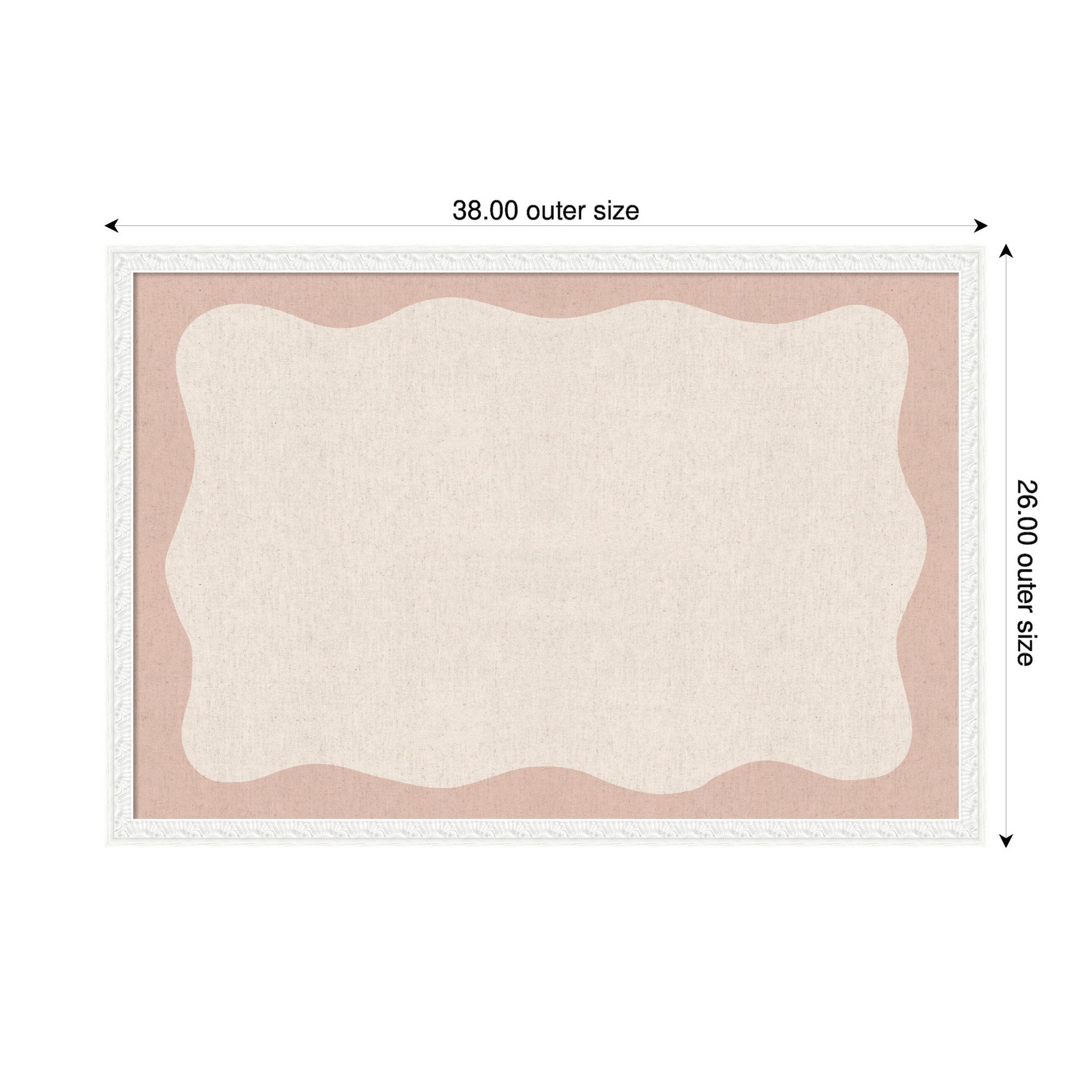 Framed Fabric Pinboard Wavy Linen Light and Pink Wall Organization - Image 7