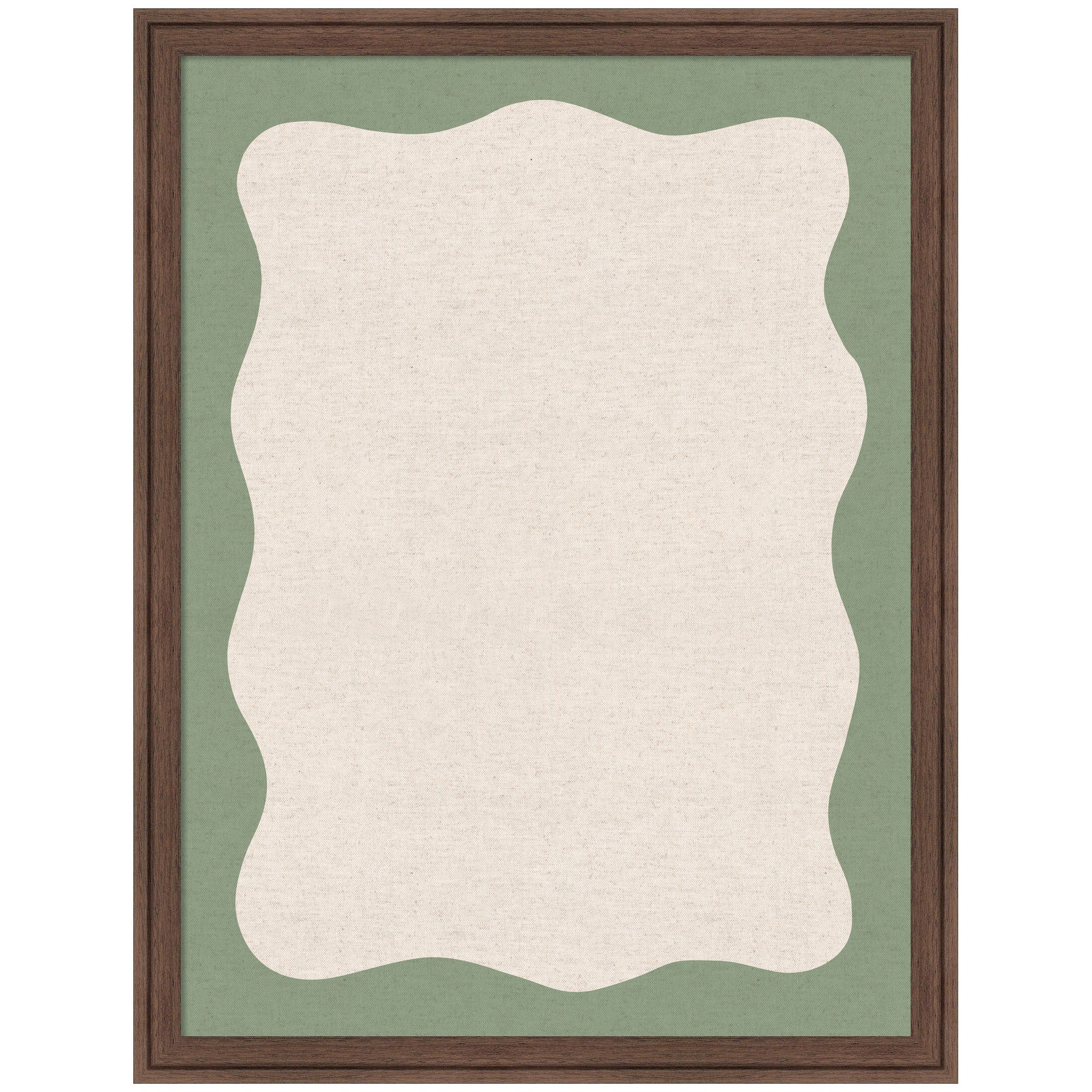 Framed Fabric Pinboard Wavy Neutral Linen and Green Wall Organization - Image 17