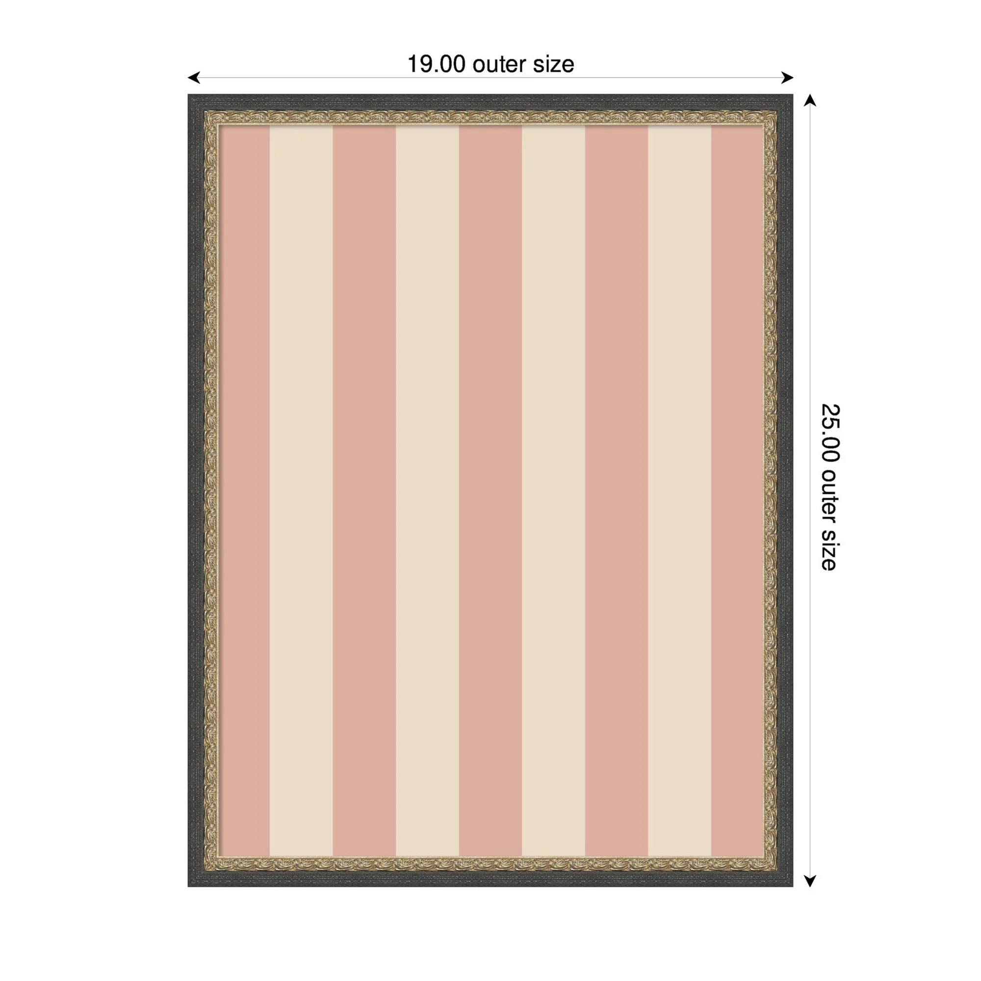 Framed Fabric Pinboard Wide Stripes Pink Wall Organization - Image 18